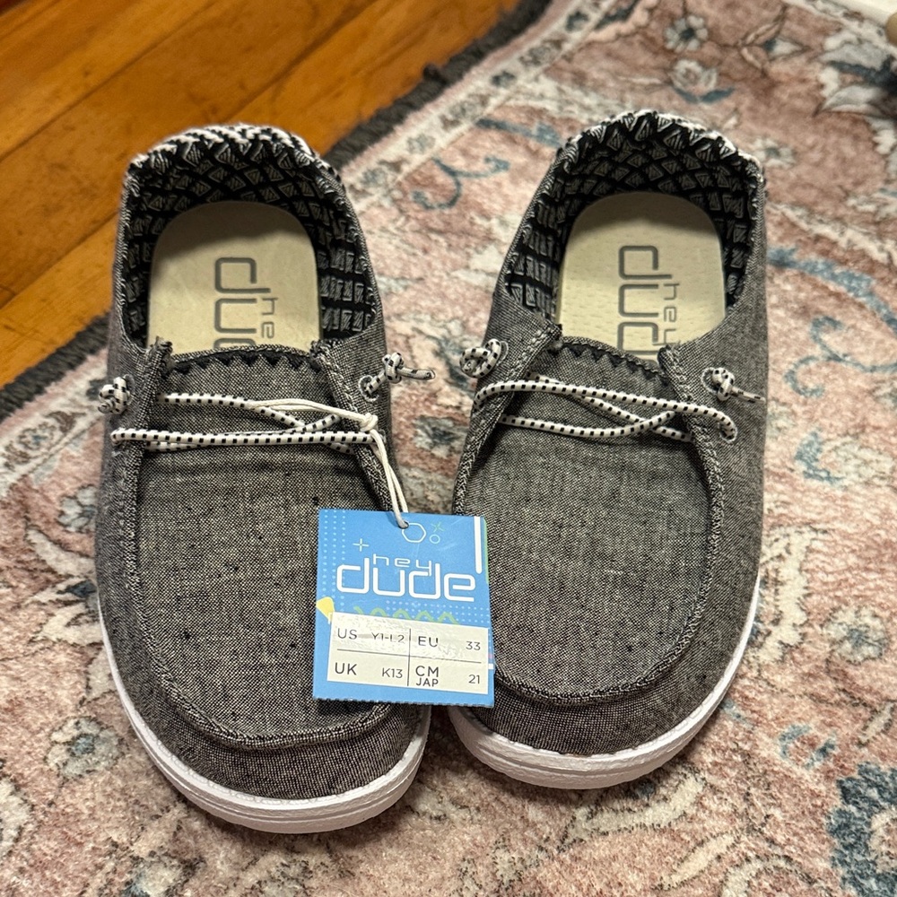 Hey Dude Kids Black Moccasins